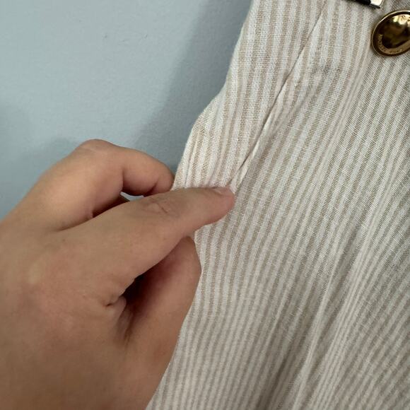 NWT Michael Michael Kors Linen Blend Striped Pull On Pants Women's Size Large - Picture 6 of 8